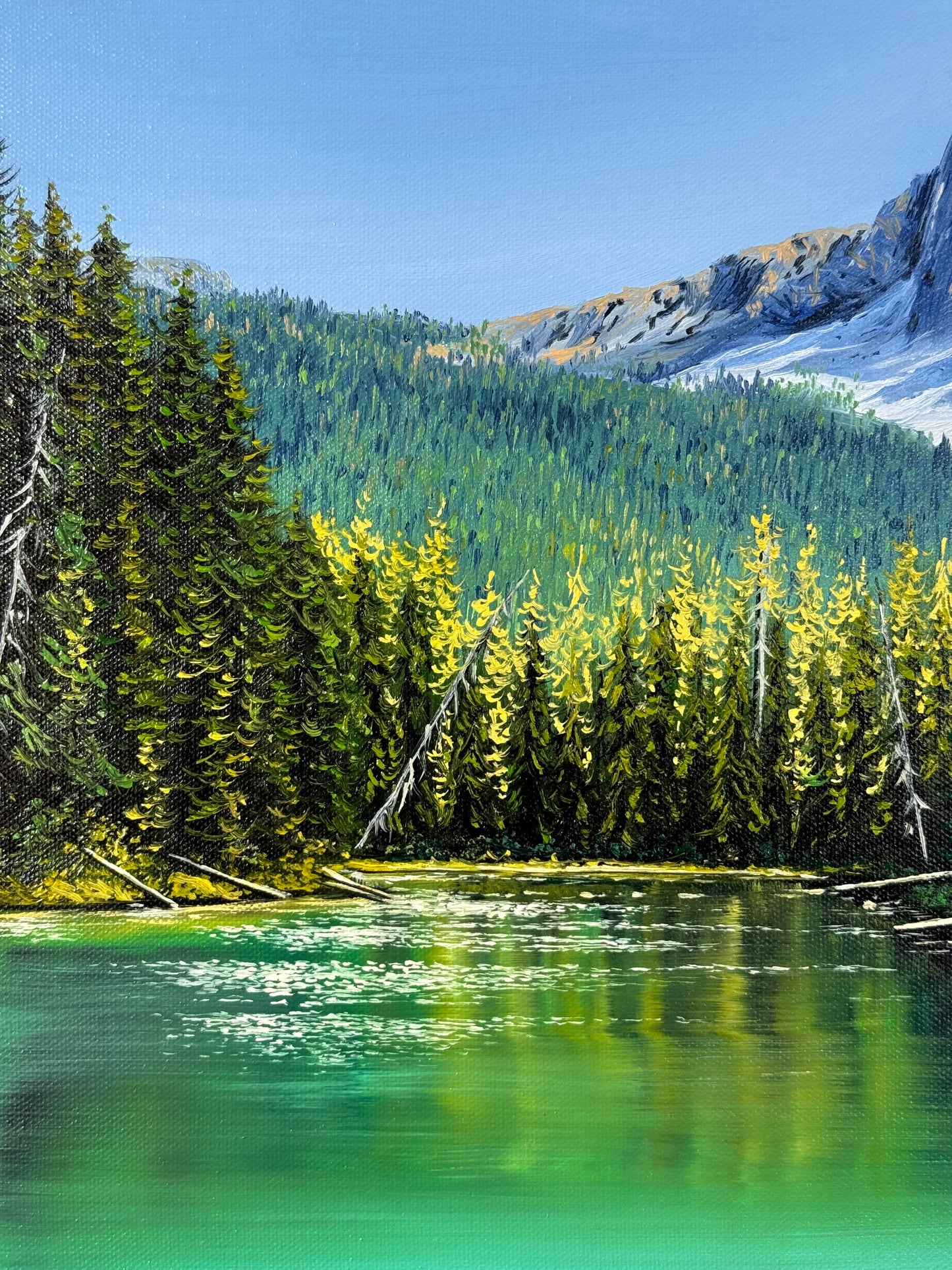 ”Emerald Lake in Canada“ oil painting