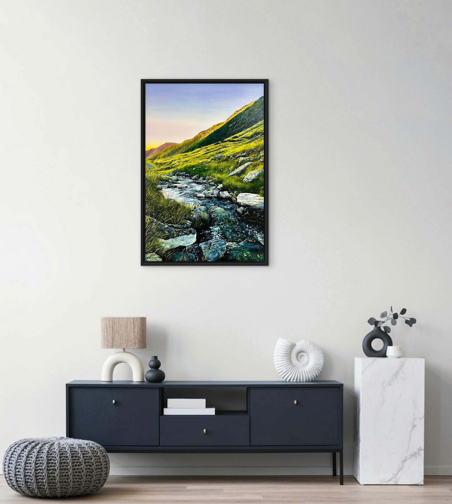 "River in Transfagarasan Mountains" oil painting