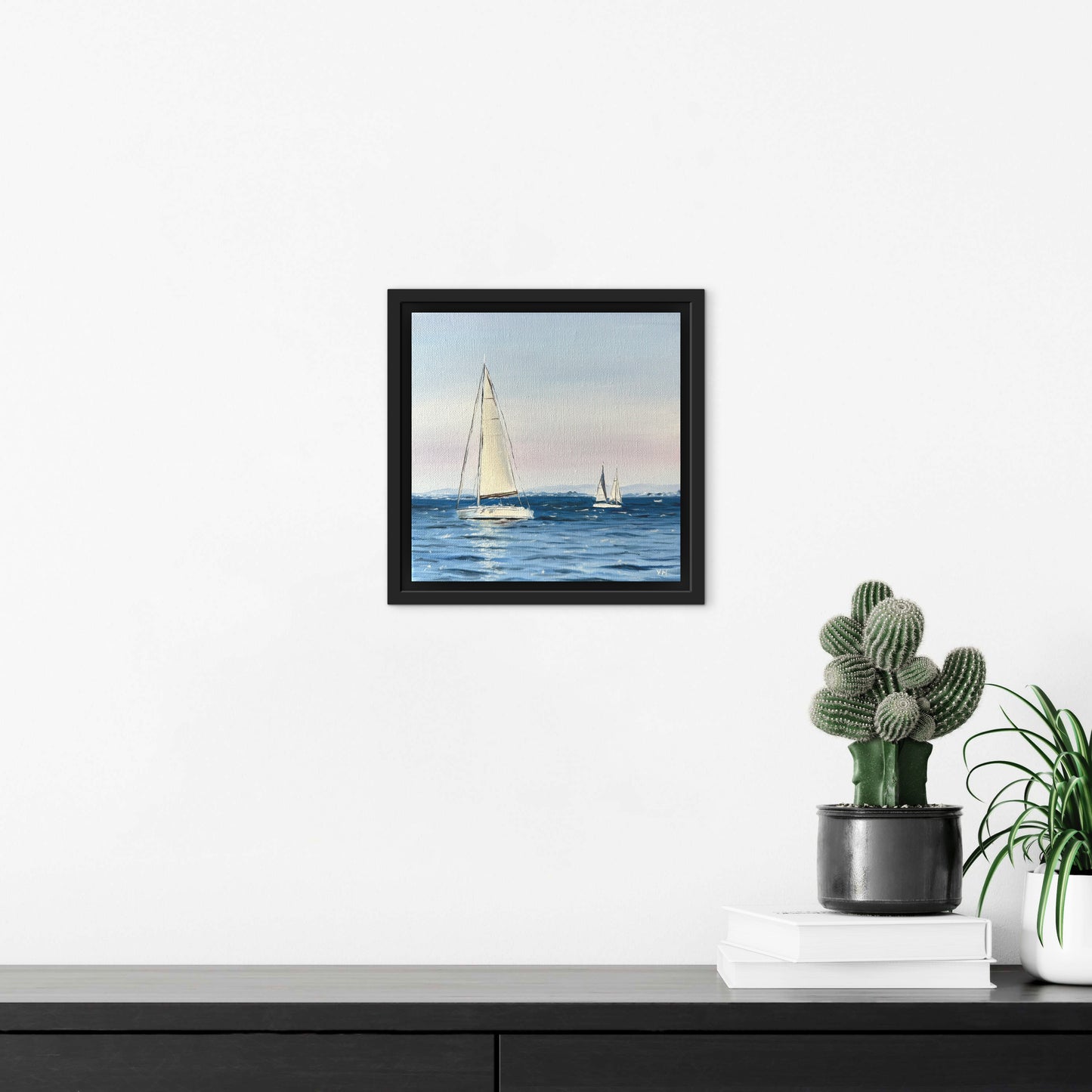 "Lisbon Sailboats" oil painting