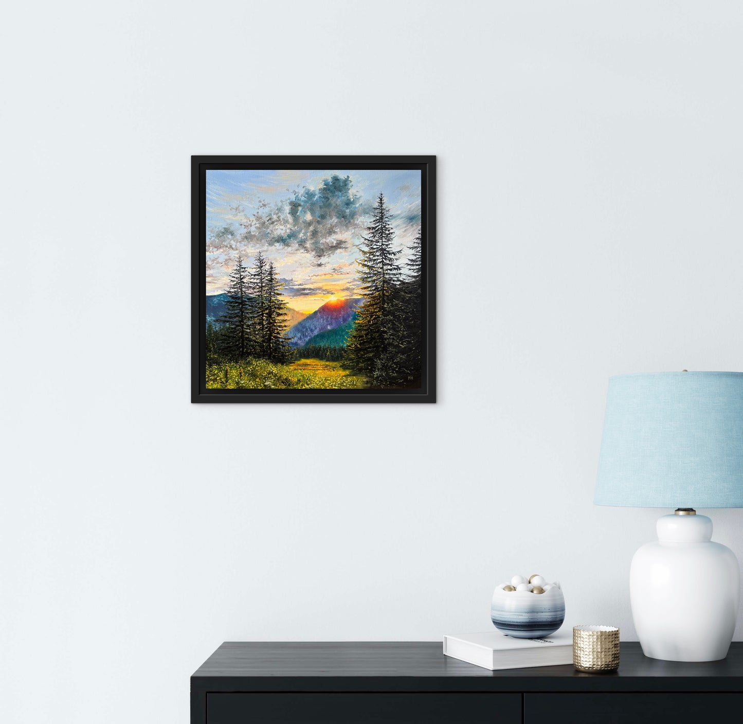 "Sunset in Tatra National Park" oil painting