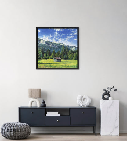 “Cabin in the Mountains” oil painting