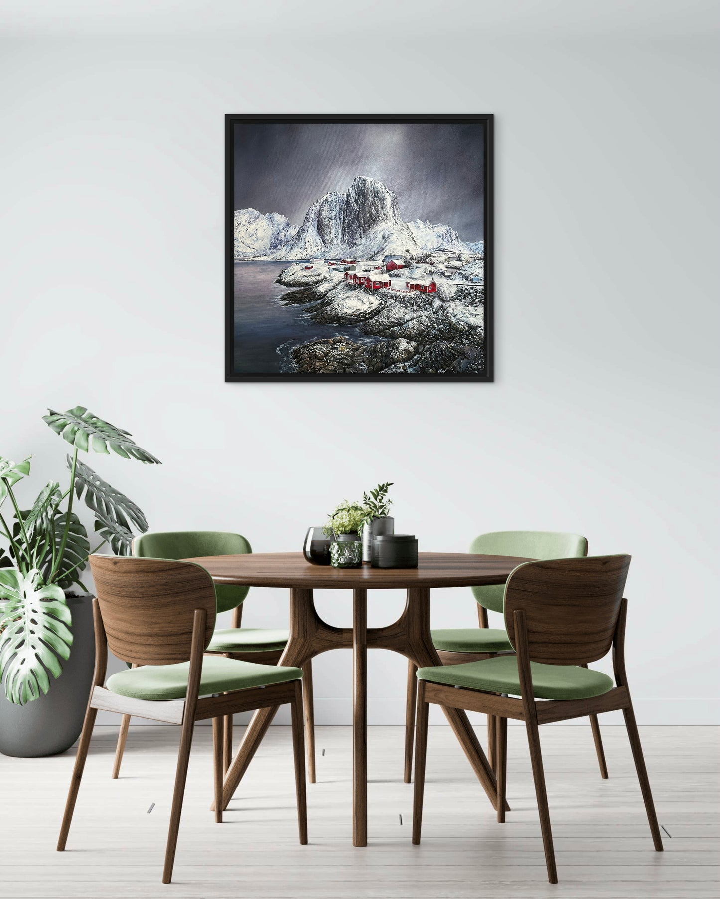 "Snowy Lofoten" oil painting