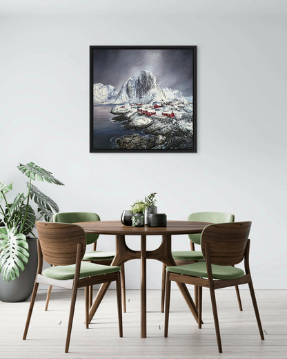 "Snowy Lofoten" oil painting