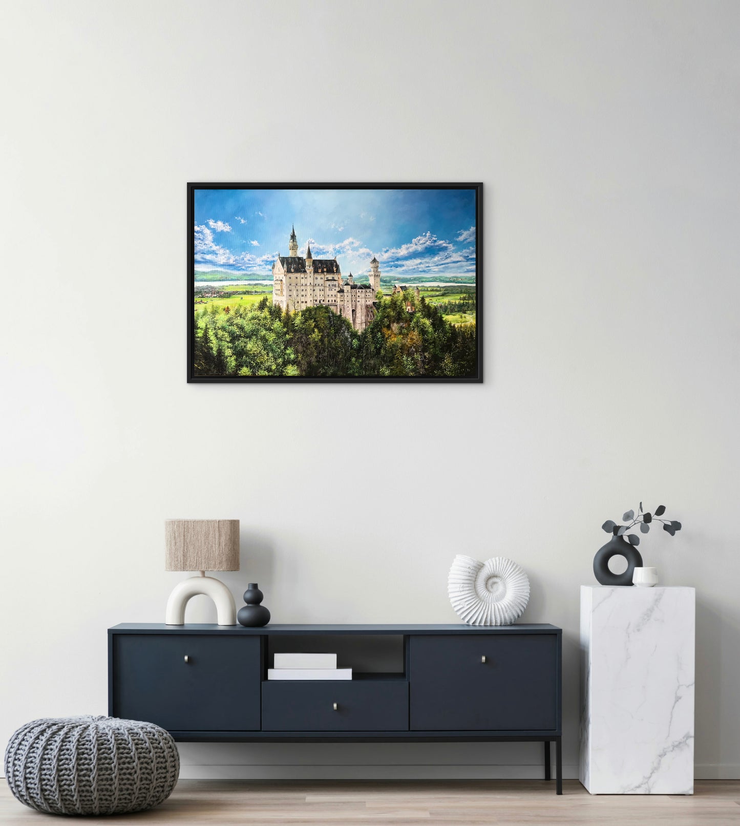 "Neuschwanstein Castle" acrylic painting