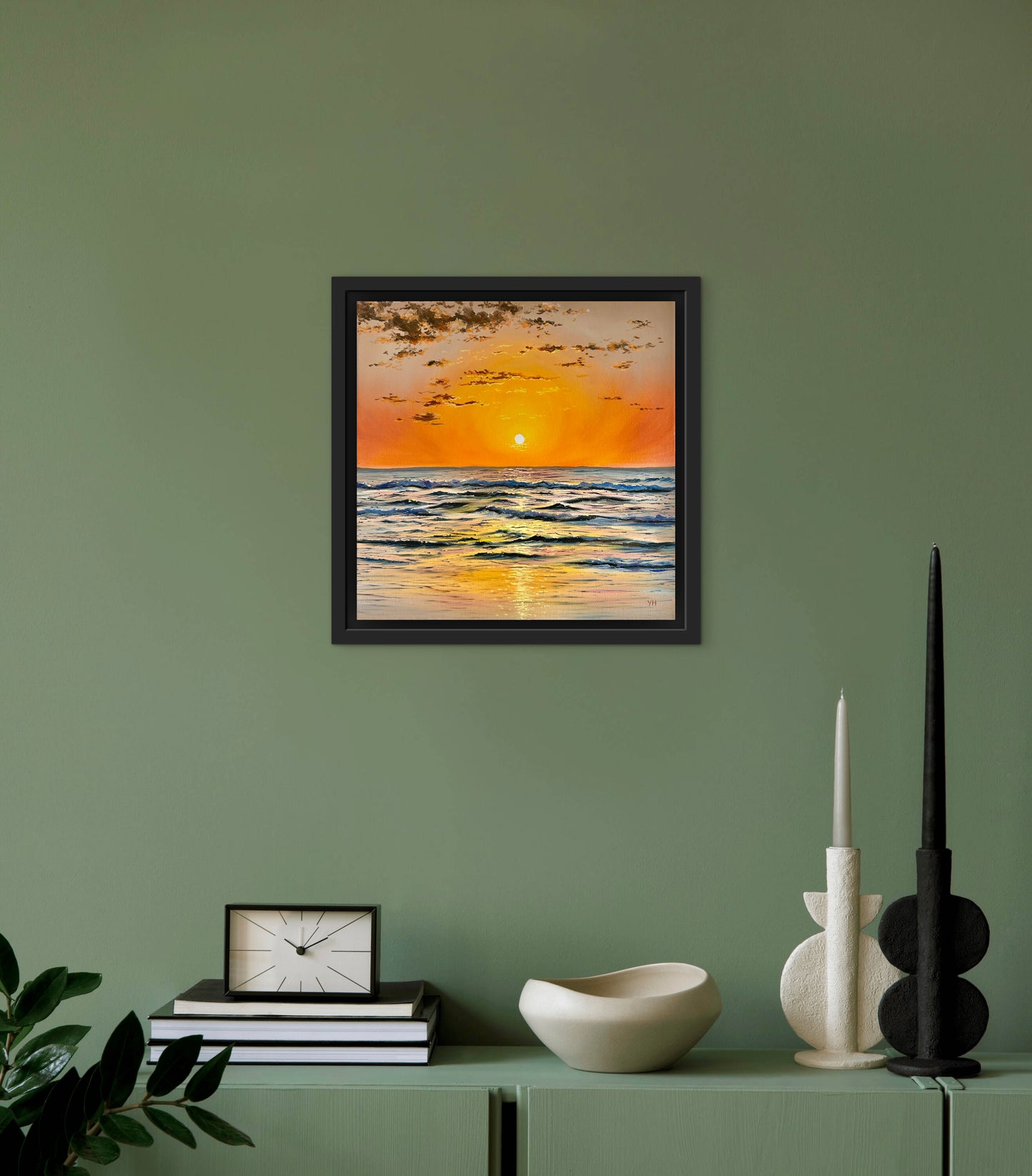"Sunset over Praia da Adraga" oil painting