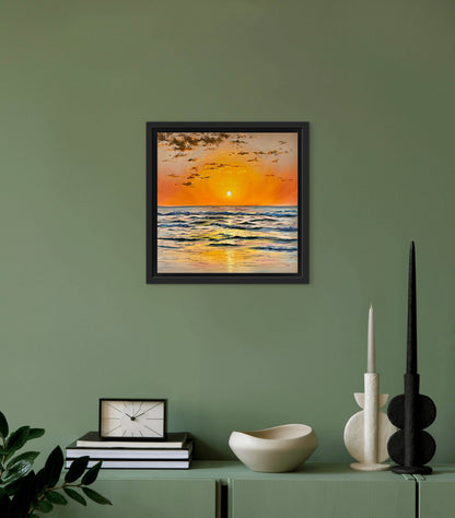 "Sunset over Praia da Adraga" oil painting