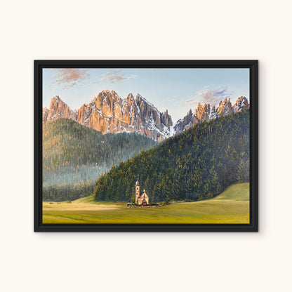 “Church of St. John in the Dolomites, Italy” oil painting