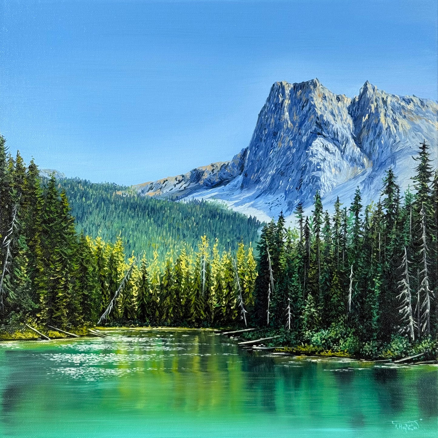 ”Emerald Lake in Canada“ oil painting