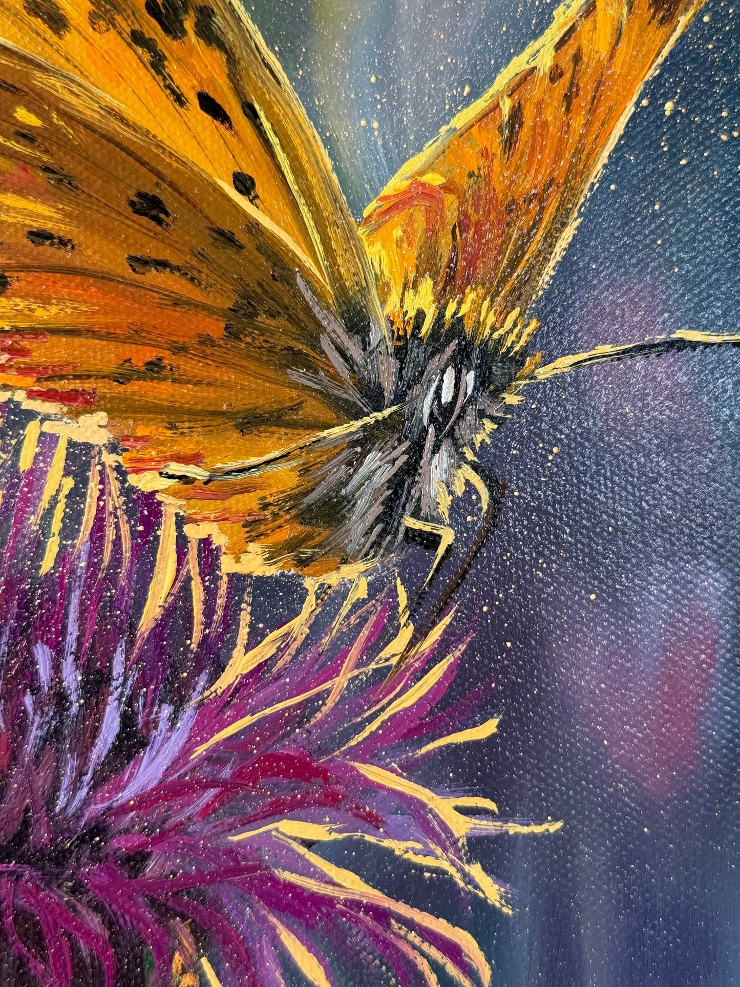 “Among the Blooms” oil painting