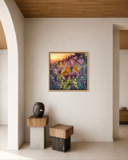 “Among the Blooms” oil painting