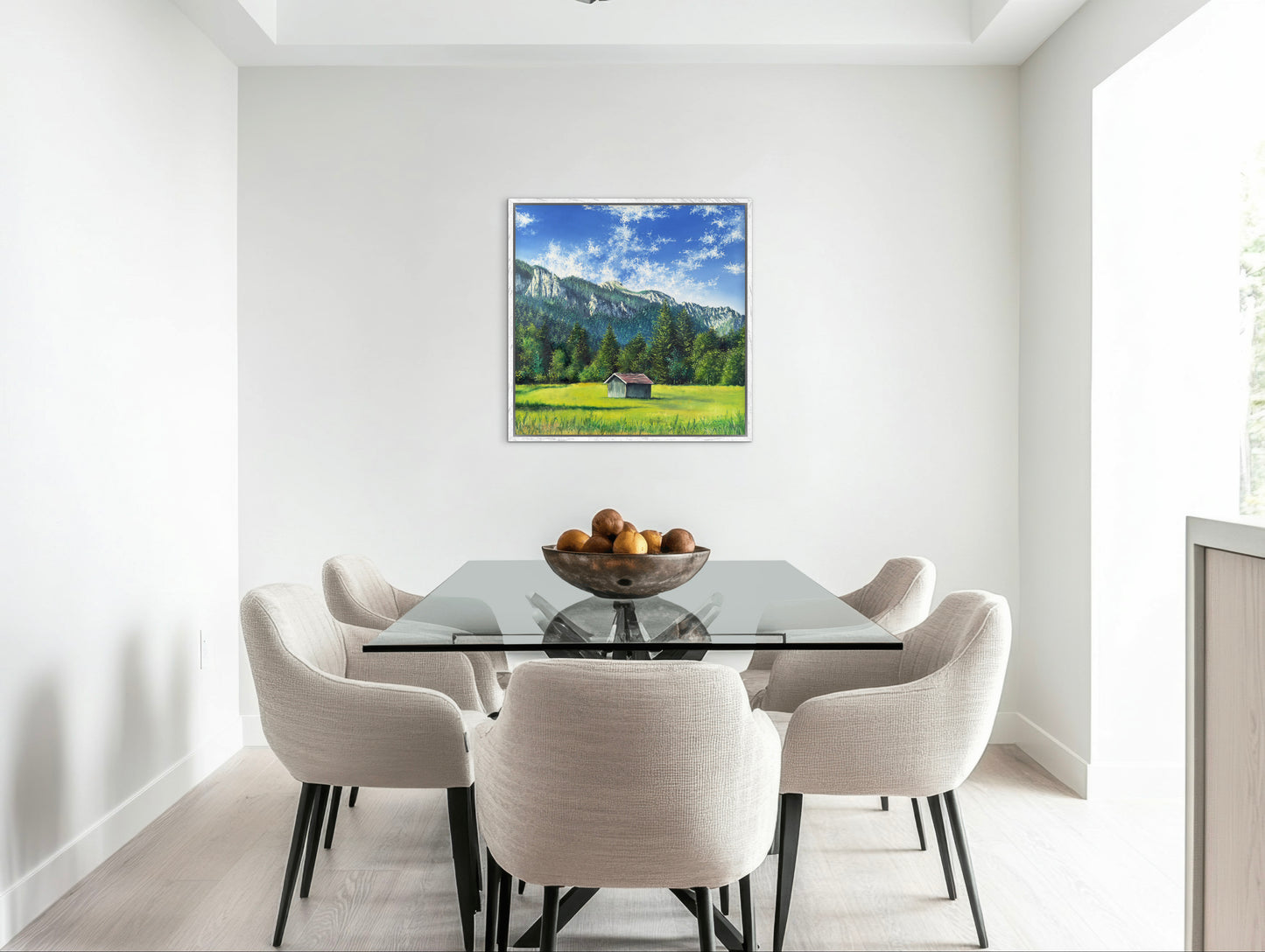 “Cabin in the Mountains” oil painting