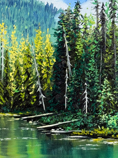 ”Emerald Lake in Canada“ oil painting
