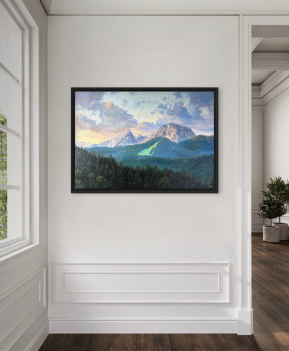 "Sonnenaufgang über dem Watzmann" Ölgemälde