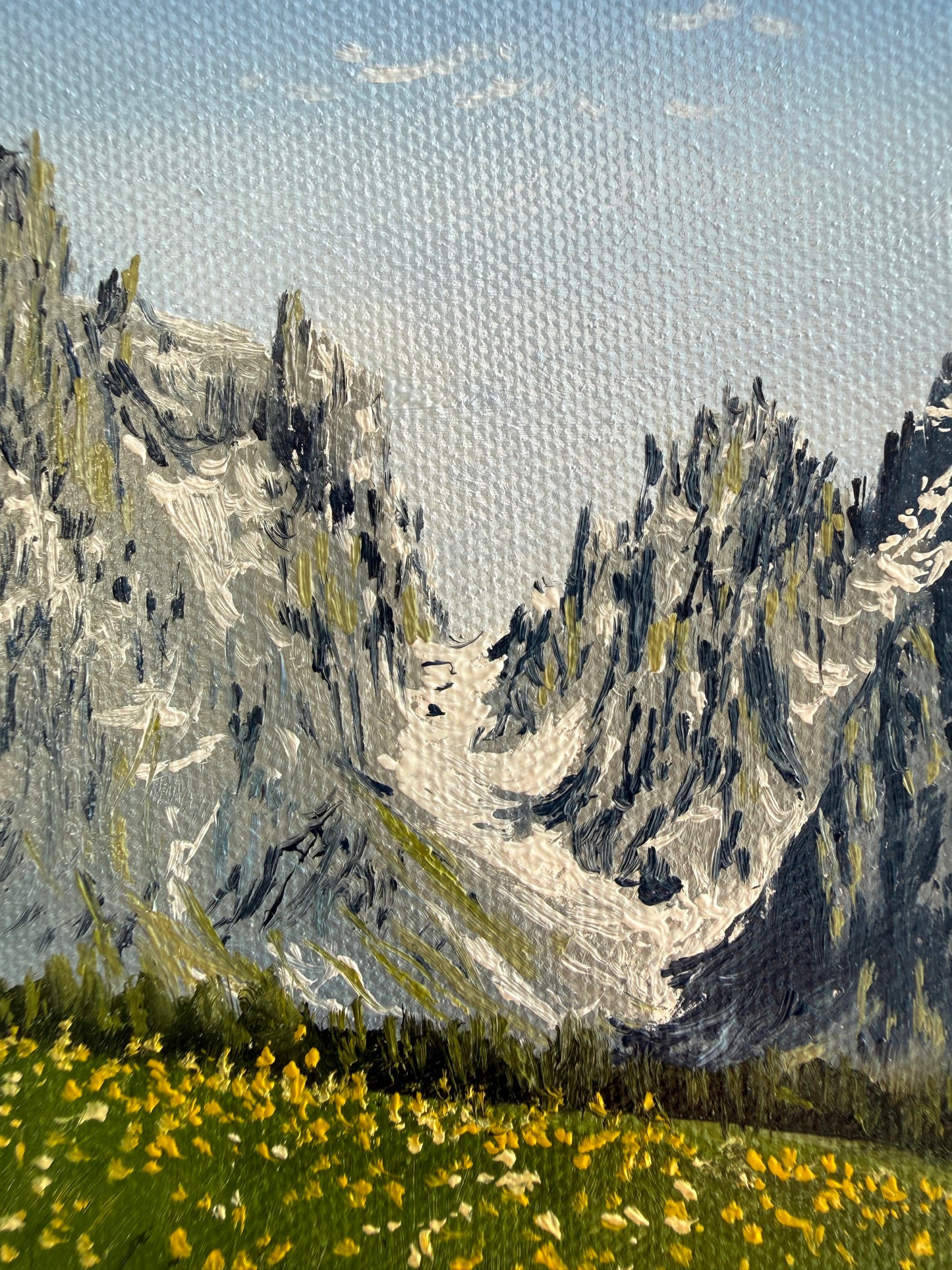 "Flowered Meadow of Seiser Alm" oil painting