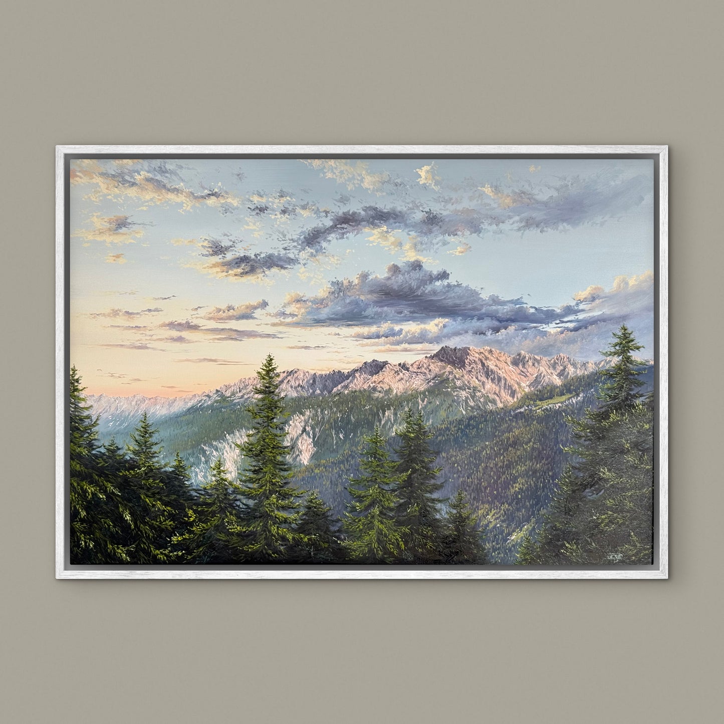 “First Light over the German Alps”oil painting