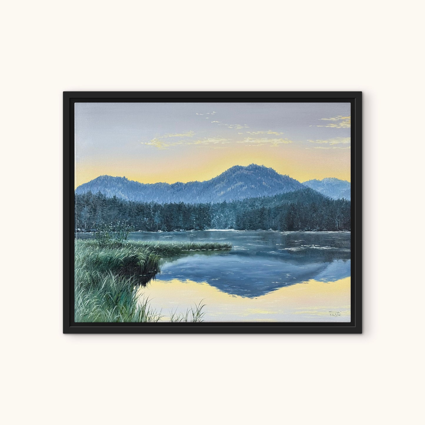 “Morning at Hintersee” oil painting