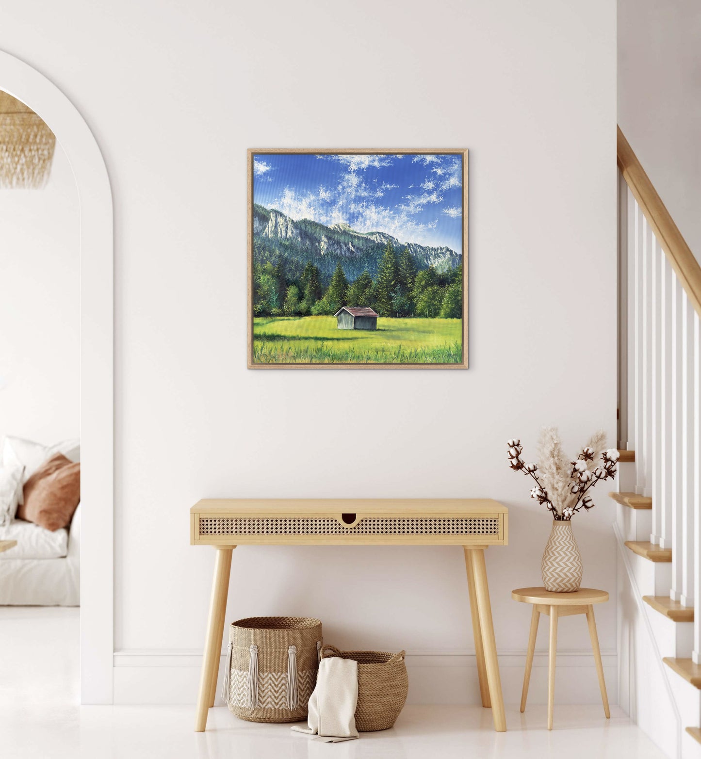 “Cabin in the Mountains” oil painting