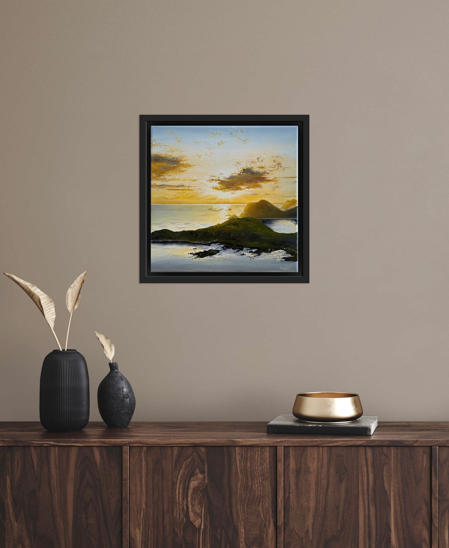 “Sunset over the Lofoten Islands” oil painting