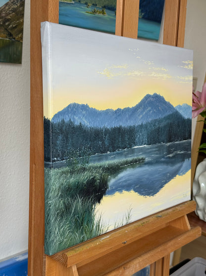 “Morning at Hintersee” oil painting