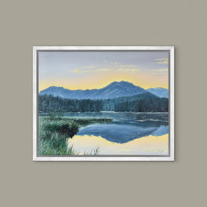 “Morning at Hintersee” oil painting