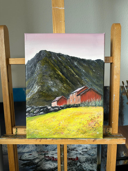 "Scandinavian house" oil painting