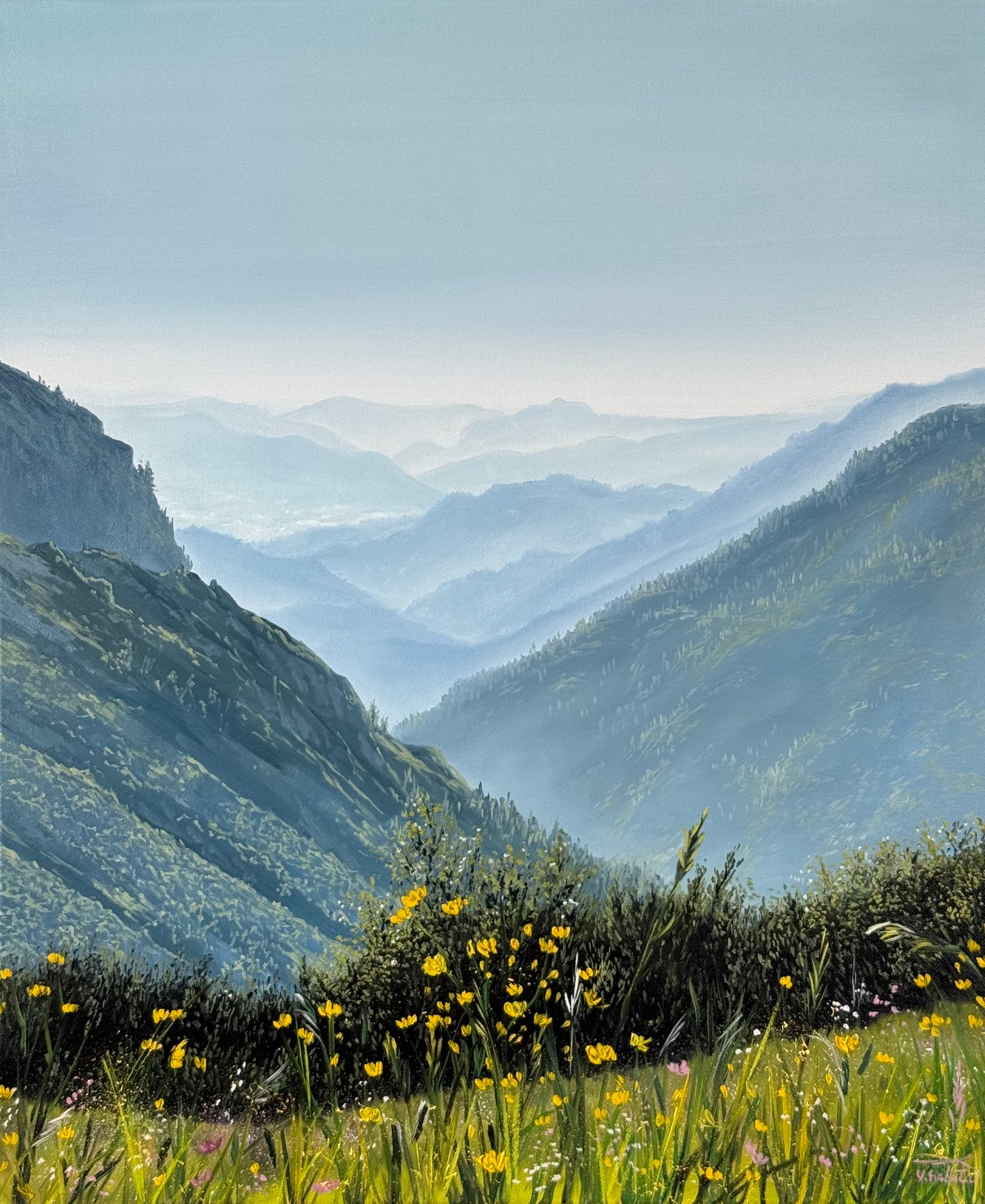 “Austrian mountains” oil painting