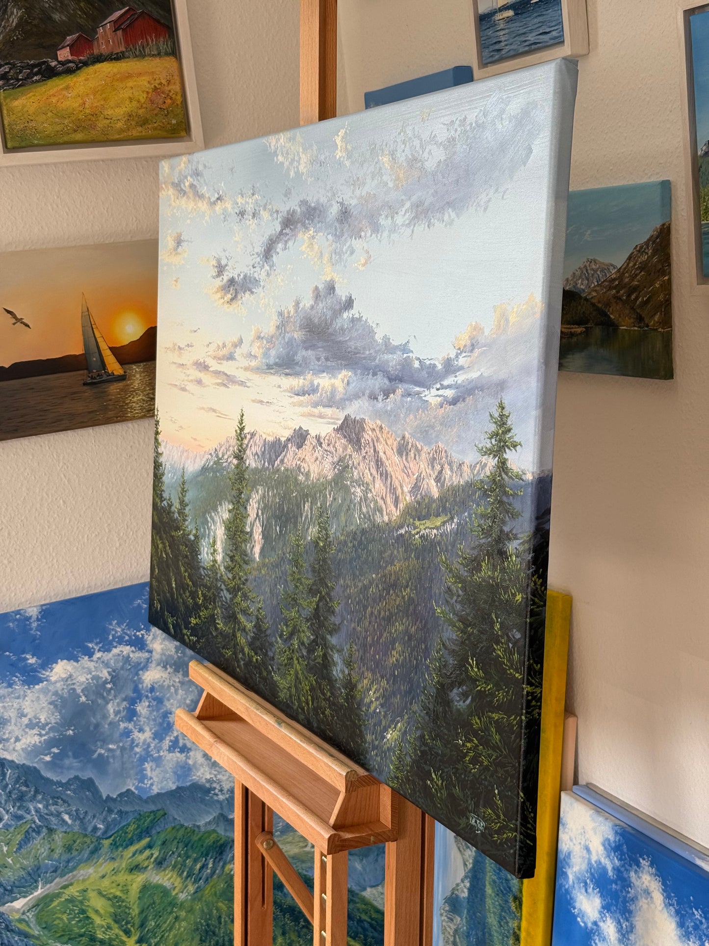 “First Light over the German Alps”oil painting