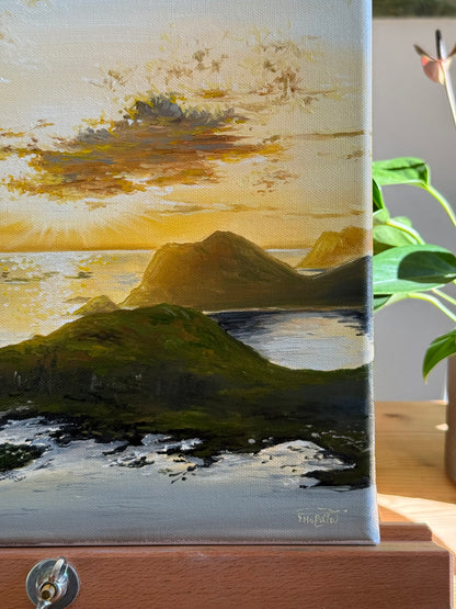 “Sunset over the Lofoten Islands” oil painting