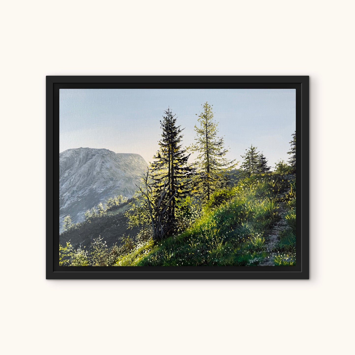 "First Light Above the Berchtesgaden Alps" oil painting