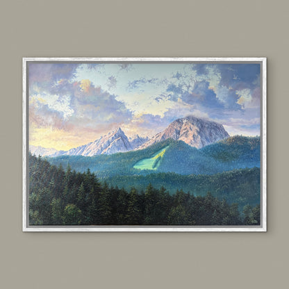"Sonnenaufgang über dem Watzmann" Ölgemälde
