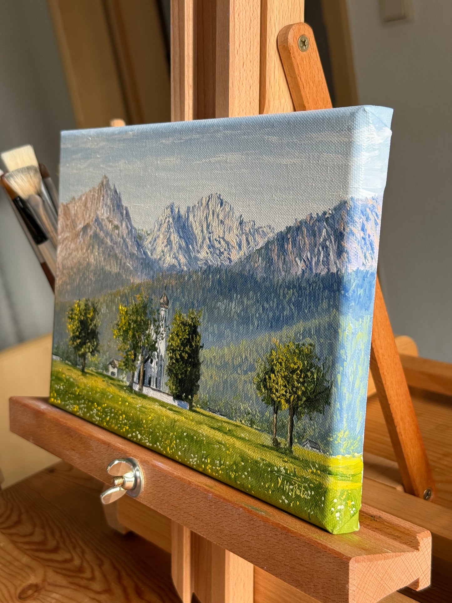 “St. Coloman Church, Bavaria” oil painting