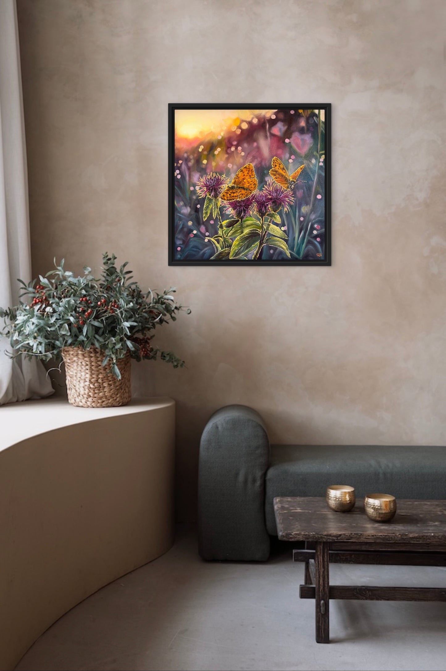 “Among the Blooms” oil painting