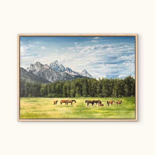 "Horses in the mountains"