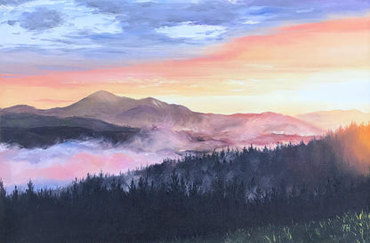 "Sunrise over the mountains"
