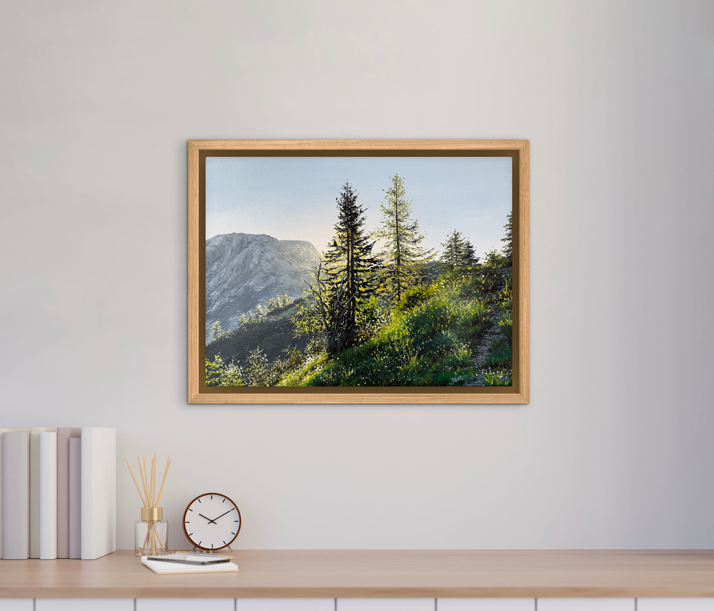 "First Light Above the Berchtesgaden Alps" oil painting