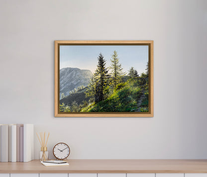 "First Light Above the Berchtesgaden Alps" oil painting