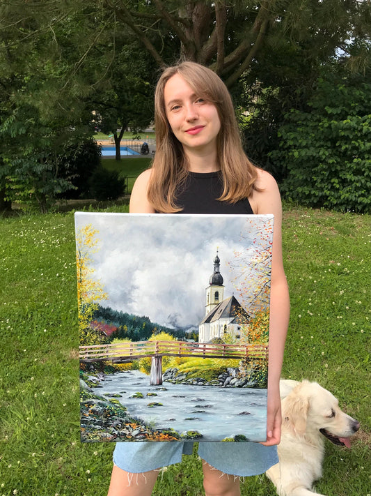 "St. Sebastian in Berchtesgaden" oil painting