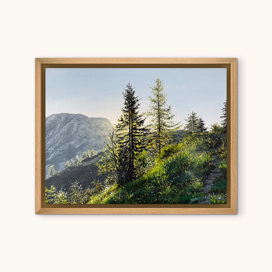 "First Light Above the Berchtesgaden Alps" oil painting