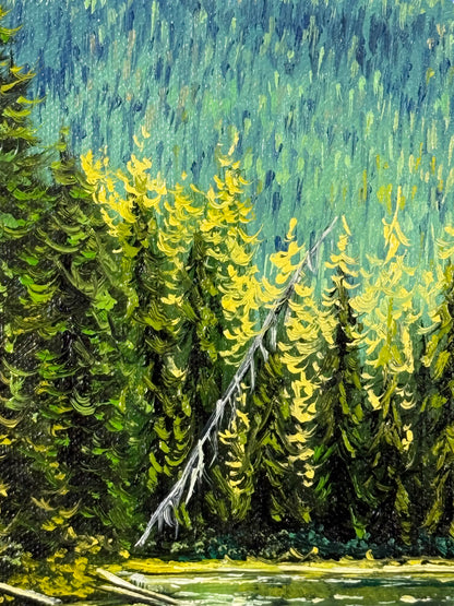 ”Emerald Lake in Canada“ oil painting