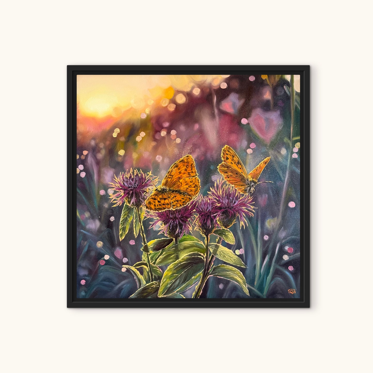 “Among the Blooms” oil painting