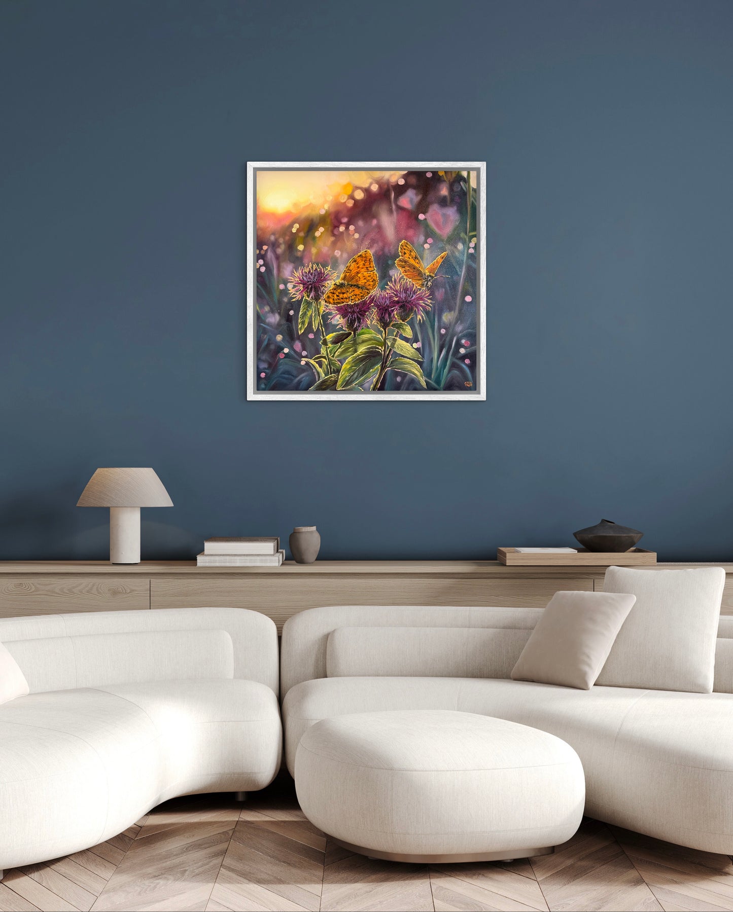 “Among the Blooms” oil painting