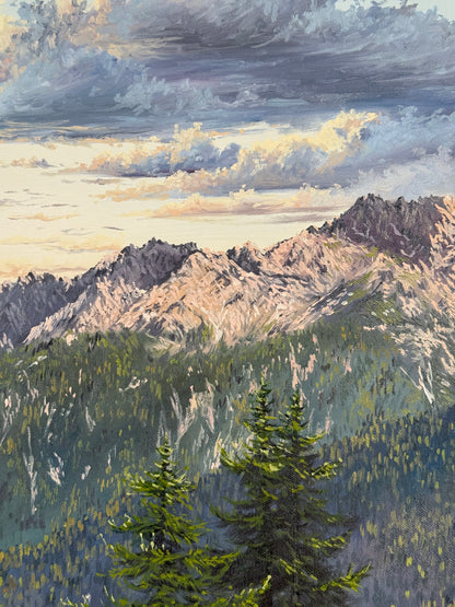 “First Light over the German Alps”oil painting