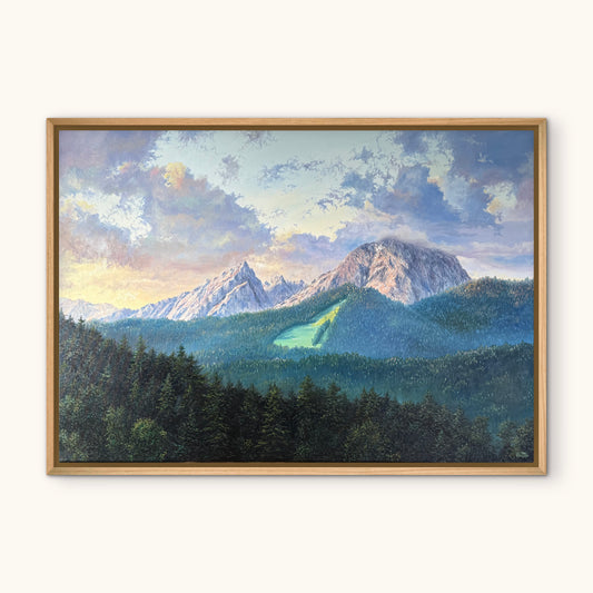 "Sonnenaufgang über dem Watzmann" Ölgemälde
