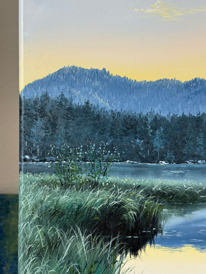 “Morning at Hintersee” oil painting