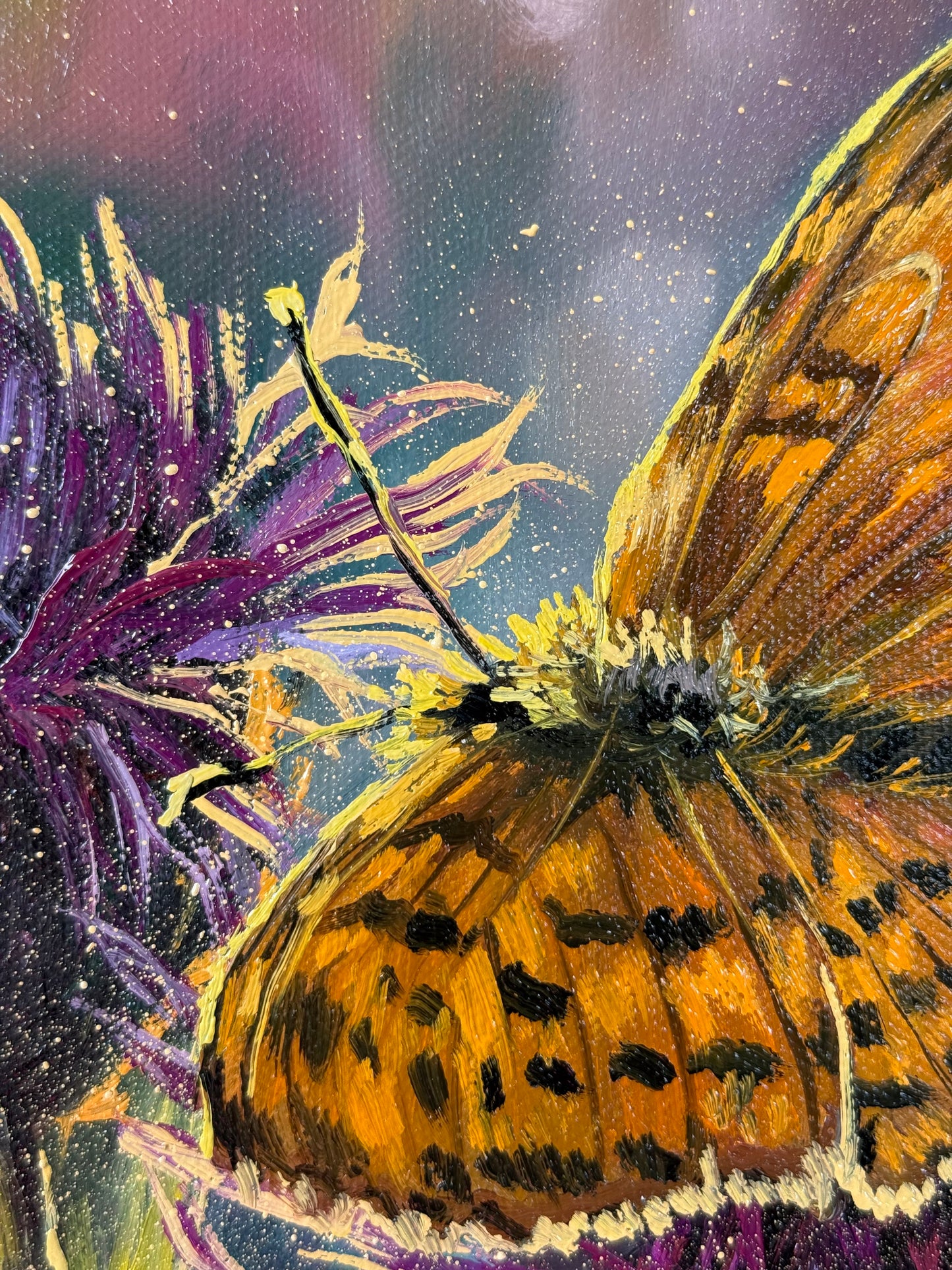 “Among the Blooms” oil painting