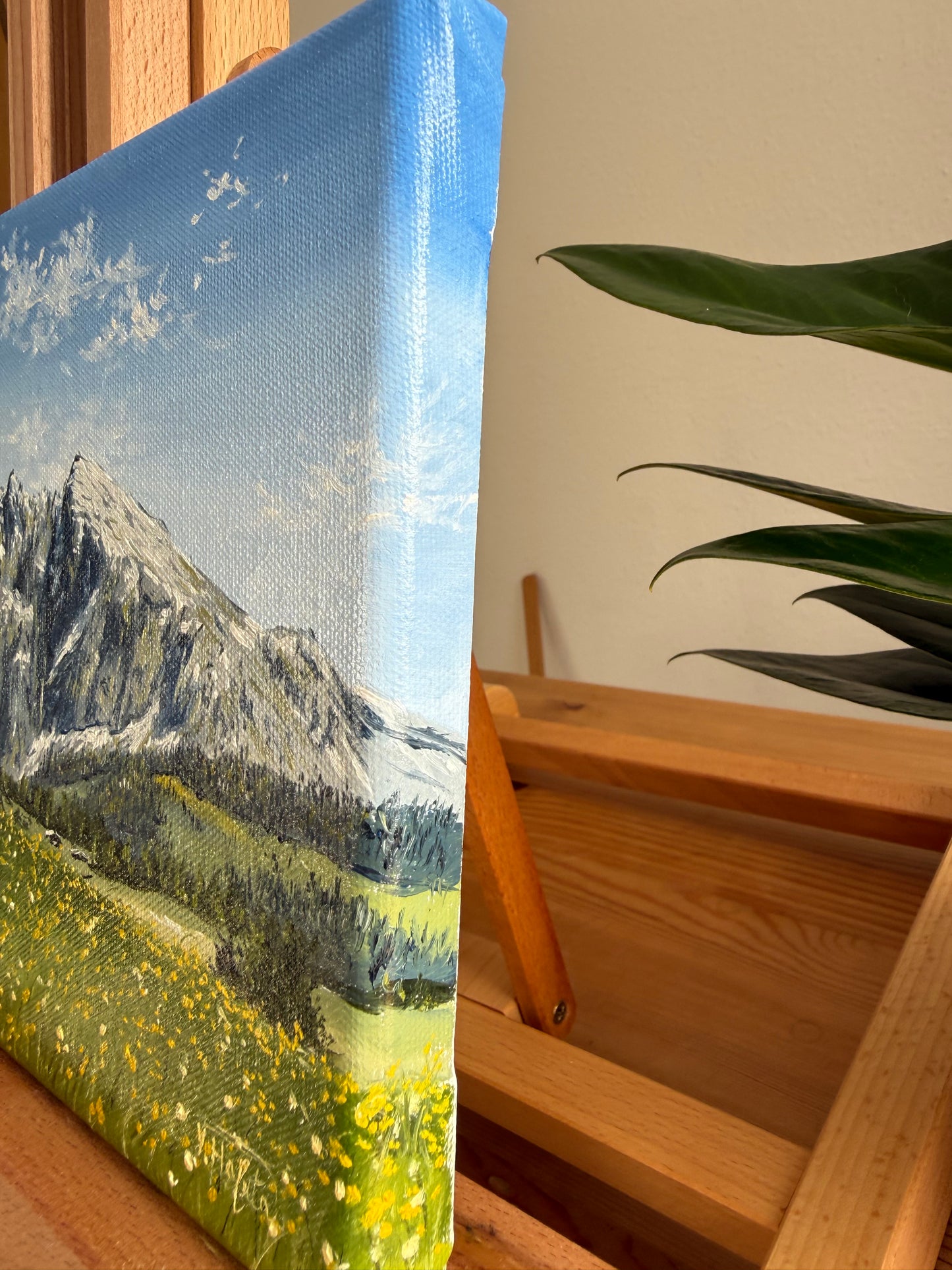 "Flowered Meadow of Seiser Alm" oil painting