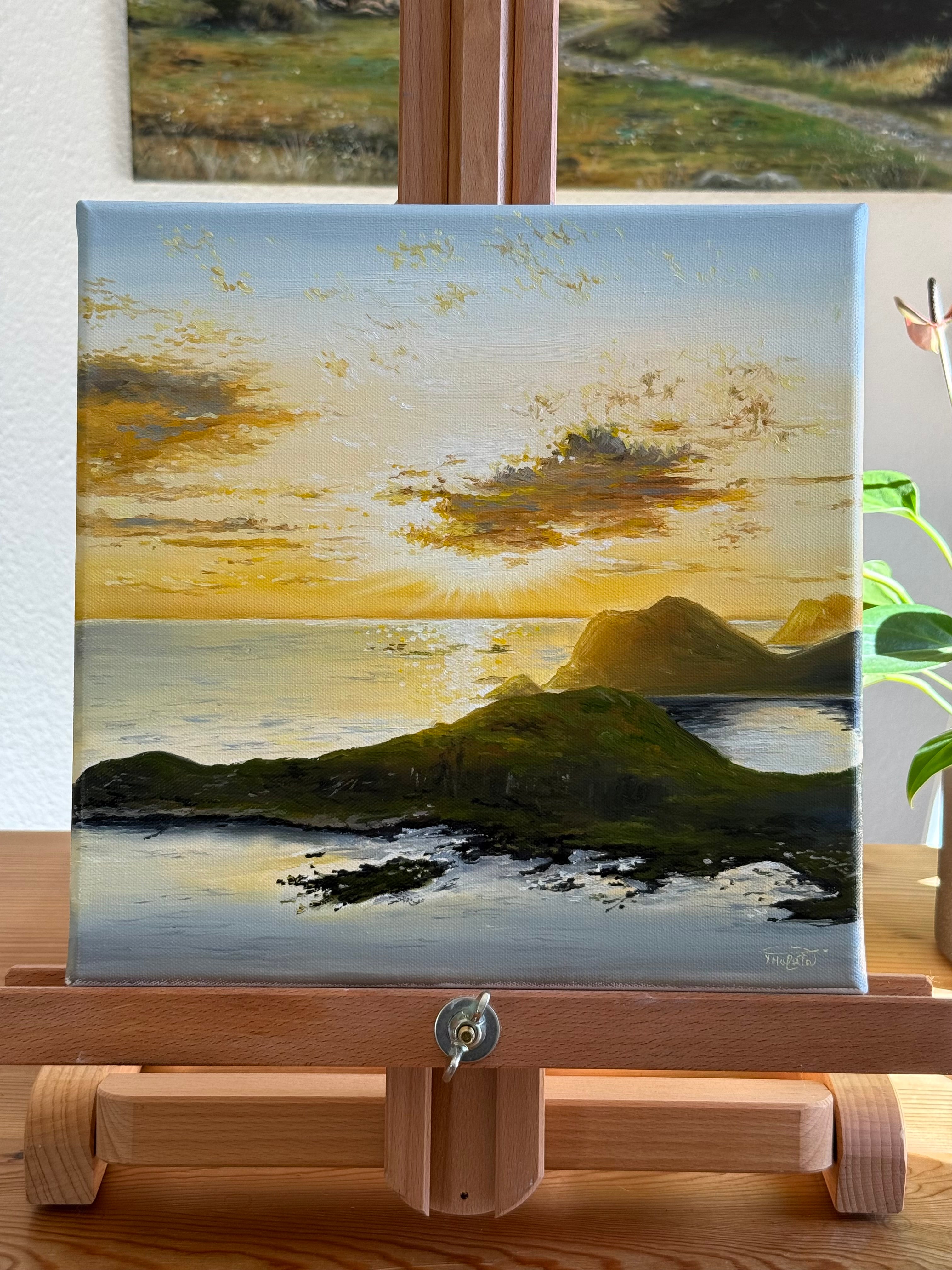 【P0号】【油彩】nest 原画 油絵 oilpainting Sunset over the Lofoten Islands” oil painting – Yuliia Halata Art