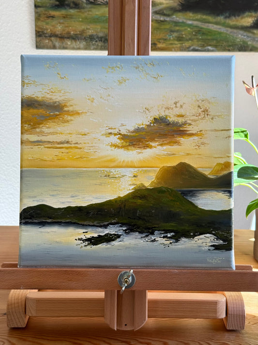 “Sunset over the Lofoten Islands” oil painting