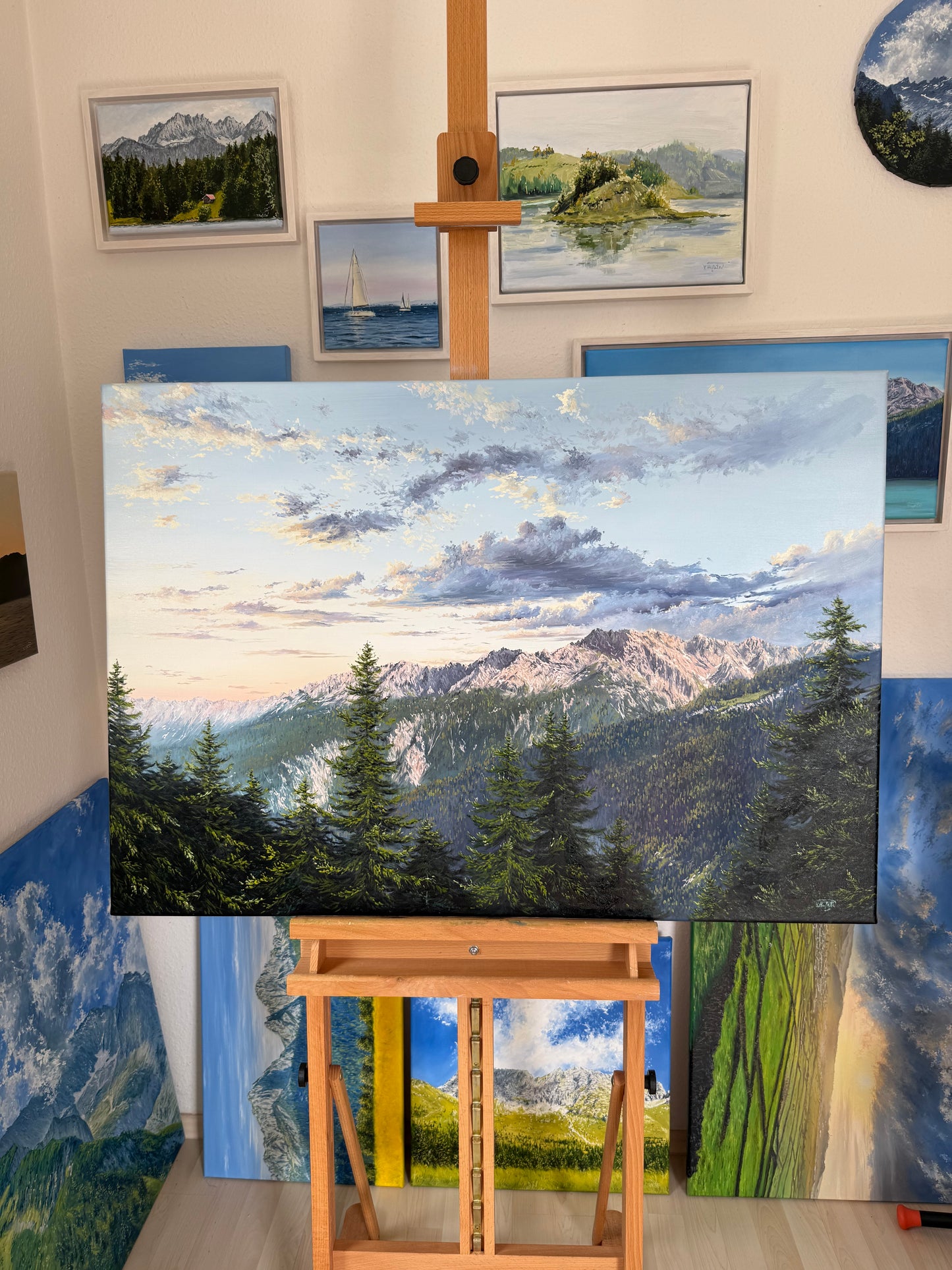 “First Light over the German Alps”oil painting