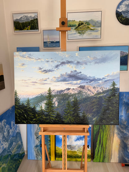 “First Light over the German Alps”oil painting